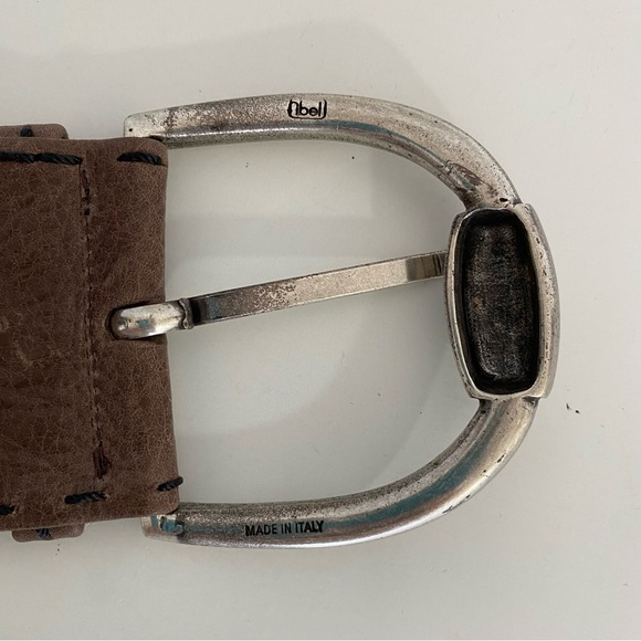 Brown leather belt made in Italy - Picture 3 of 4